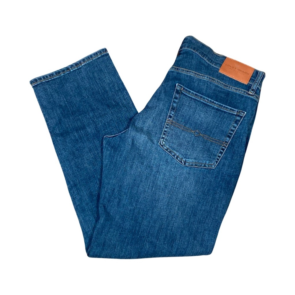 Lucky Brand Mens 221 Straight Jeans Medium Wash Size 34/30 Actual 33 x 29.5 Blue